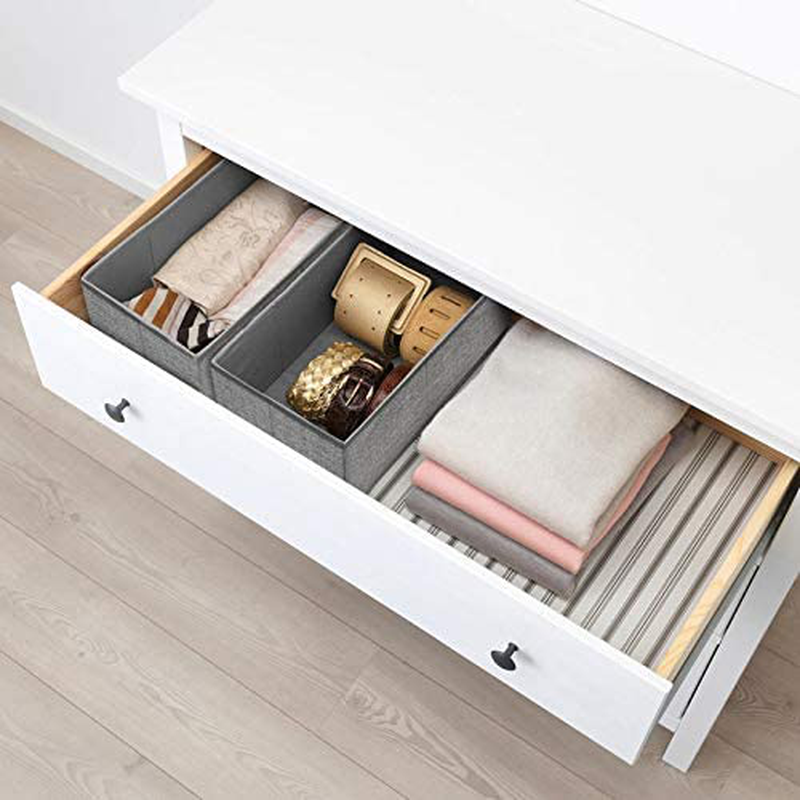Underwear Drawer Organizer, 6 Set Foldable Underwear Drawer Organizer and Closet Dividers,Storage Box for Clothes, Socks, Underwear (6 Bins, Beige)