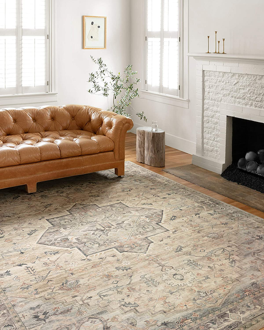 Loloi II Hathaway Collection HTH-04 Beige / Multi, Traditional Runner Rug, 2'-6" x 7'-6"
