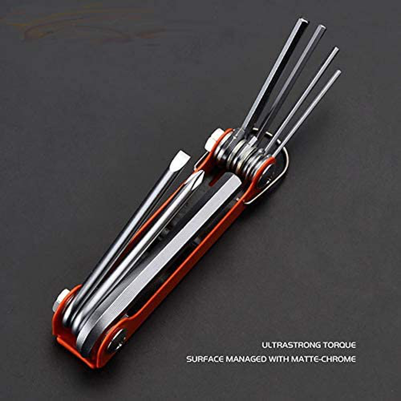 7 In 1 Portable Folding Allen Wrench Set with Phillips and Flathead Screwdriver - Metric Hex Key Wrench Sizes