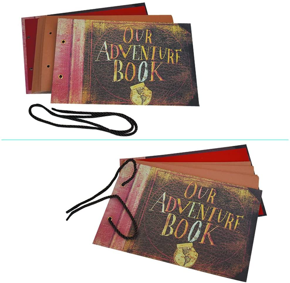 T-HAOHUA Anniversary Photo Album Scrapbook - Our Adventure Book Wedding Photo Album Scrapping 11.6"x7.5" inches, 80 Pages - Includes Bonus 5 Postcards and 5 Self-Adhesive Photo Corners