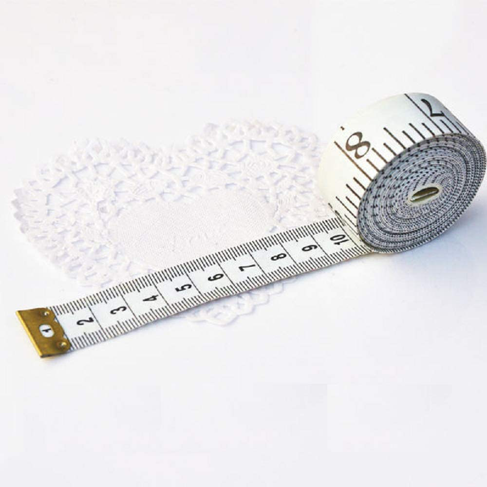 Soft Tape Measure Double Scale Body Sewing Flexible Ruler for Weight Loss Medical Body Measurement Sewing Tailor Craft Vinyl Ruler, Has Centimetre Scale on Reverse Side 60-inch(White)