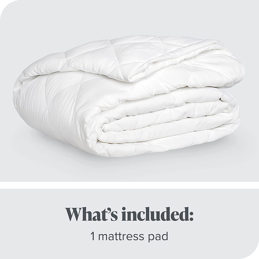 Bare Home Quilted Fitted Mattress Pad (King) - Cooling Mattress Topper - Easily Washable - Elastic Fitted Mattress Cover - Stretch-to-Fit up to 15 Inches Deep (King)