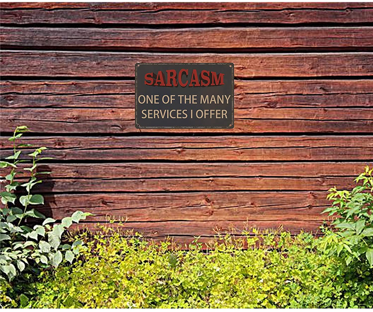 VSIIKO Funny Sarcastic Metal Signs for Garage, Man Cave Bar Personalized Signs Home Sign Wall Decor Gifts for Men Sarcasm One of The Many Services I Offer