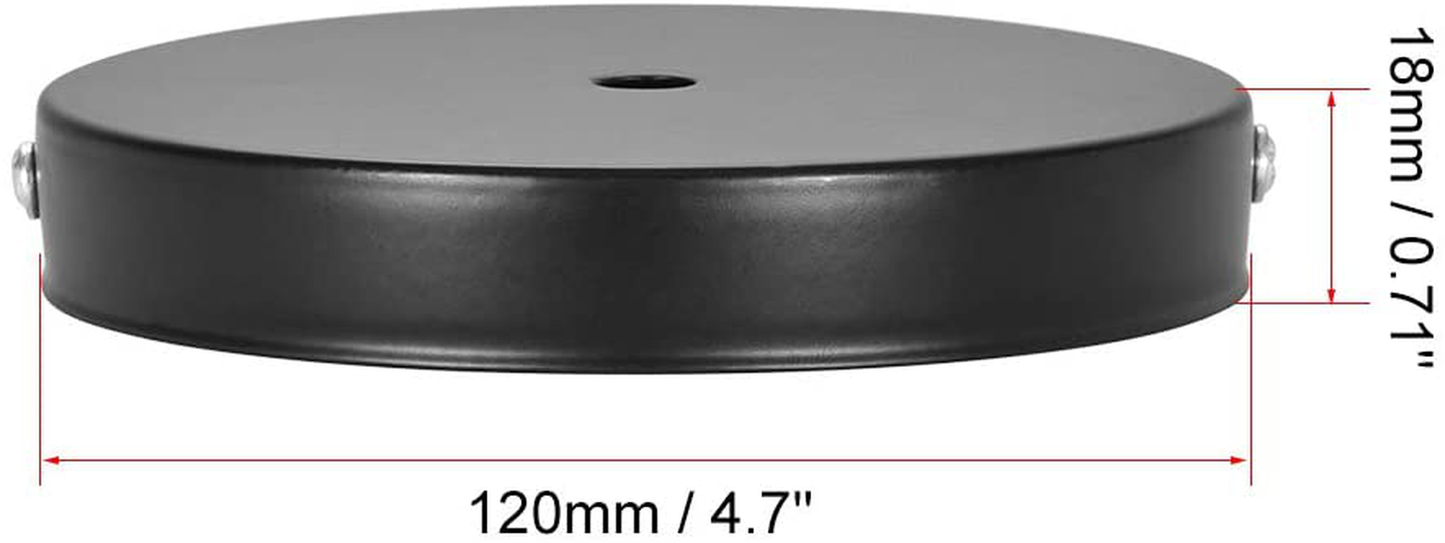 uxcell Retro Light Canopy Kit Wall Sconce Lamp Plate Fixture 120mm 4.7Inch Black