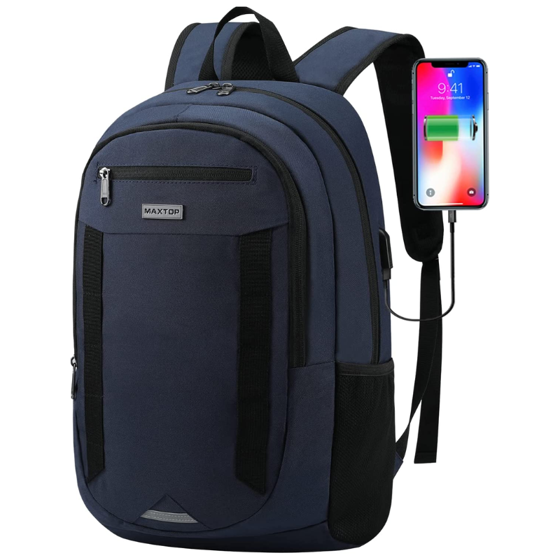 Laptop Backpack Business Computer Case with USB Charging Port - Fits Laptop up to 16 inches