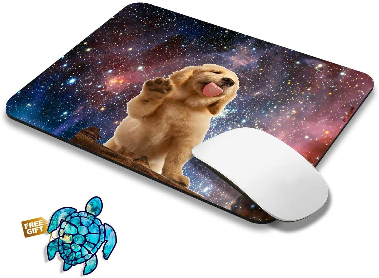 Gaming Mouse Pad Mat Cute Dog Mousepads with Cute Stickers Non-Slip Rubber Base Square Mouse Pads for Laptop Compute Working Home Office Accessories