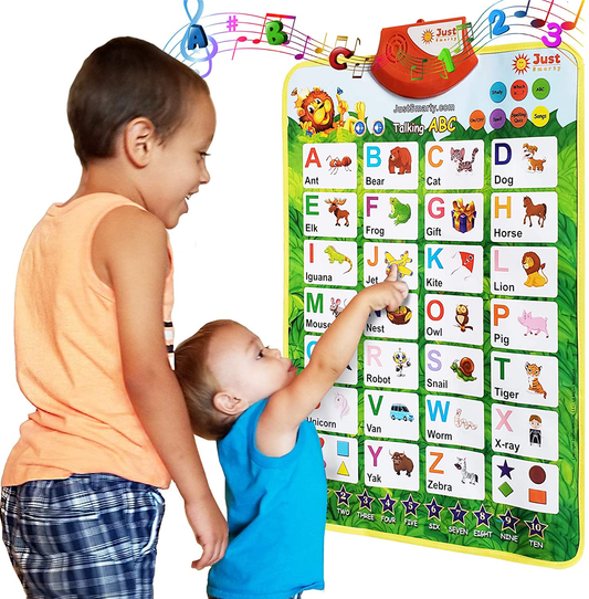 Just Smarty Interactive Abcs and 123s Learning Poster, Blue
