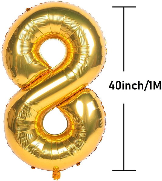 40 Inch Gold Large Number Balloons - Foil Mylar Decorations
