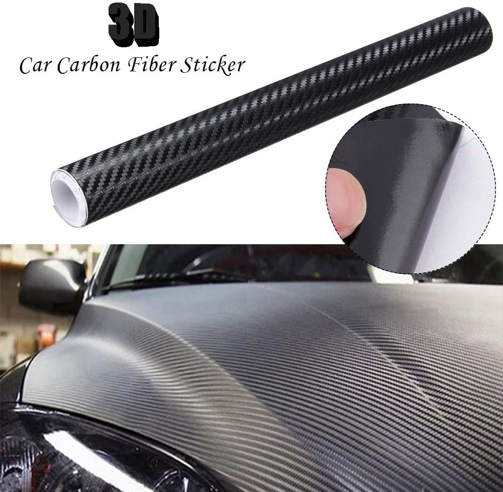 Silence Shopping 3D Carbon Fiber Vinyl Car DIY Wrap Sheet Roll Film Sticker Decal Red or Black