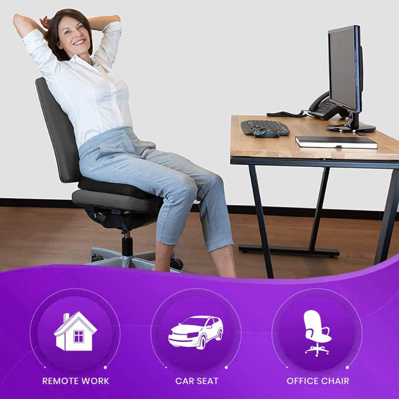 Gel Seat Cushion - Enhanced Double Non-Slip Seat Cushion for Tailbone Pain Relief