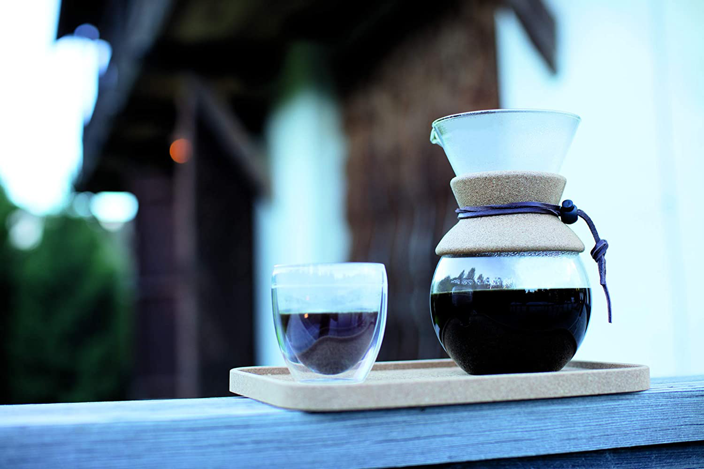 BODUM Pour Over Coffee Maker Grip, 8 Cup, 34 Ounce, Double Wall Cork