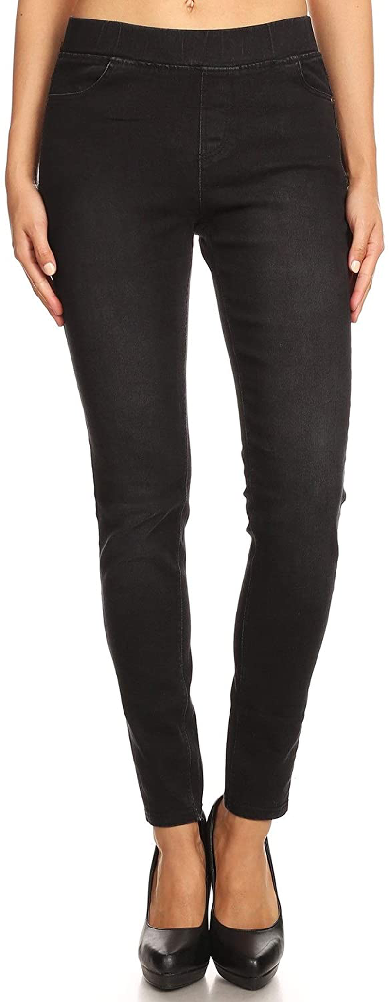 Women's High Waisted Stretchy Slimming Pull-On Skinny Denim Jegging Jean Legging