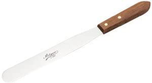Ateco 1385 Offset Spatula with 4.5-Inch Stainless Steel Blade, Wood Handle, 4.5 Inch, natural