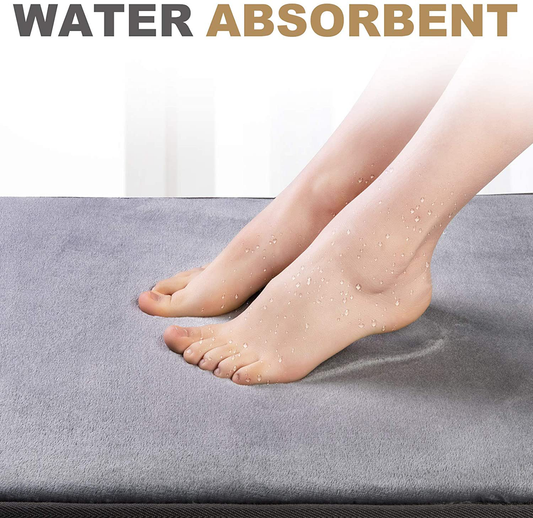 Memory Foam Bath Mat Rug, Comfortable Super Absorbent Machine Wash Non-Slip Thick Bathroom Rug