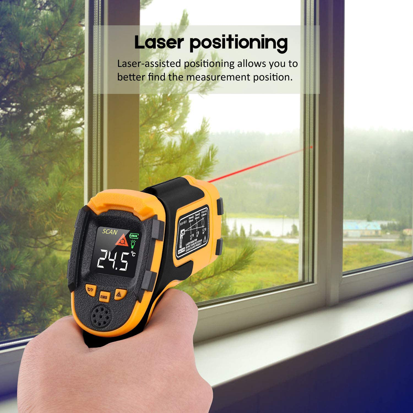 Infrared Thermometer No Touch Digital Laser Temperature Gun with Color Display -58℉~1112℉(-50℃~600℃)Adjustable Emissivity - for Cooking/BBQ/Freezer - Meat Thermometer Included -Non Body Thermometer