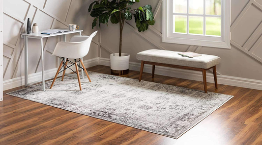 Unique Loom Sofia Collection Area Traditional Vintage Rug, French Inspired Perfect for All Home Décor, 4' 0 x 6' 0 Rectangular, Gray/Ivory