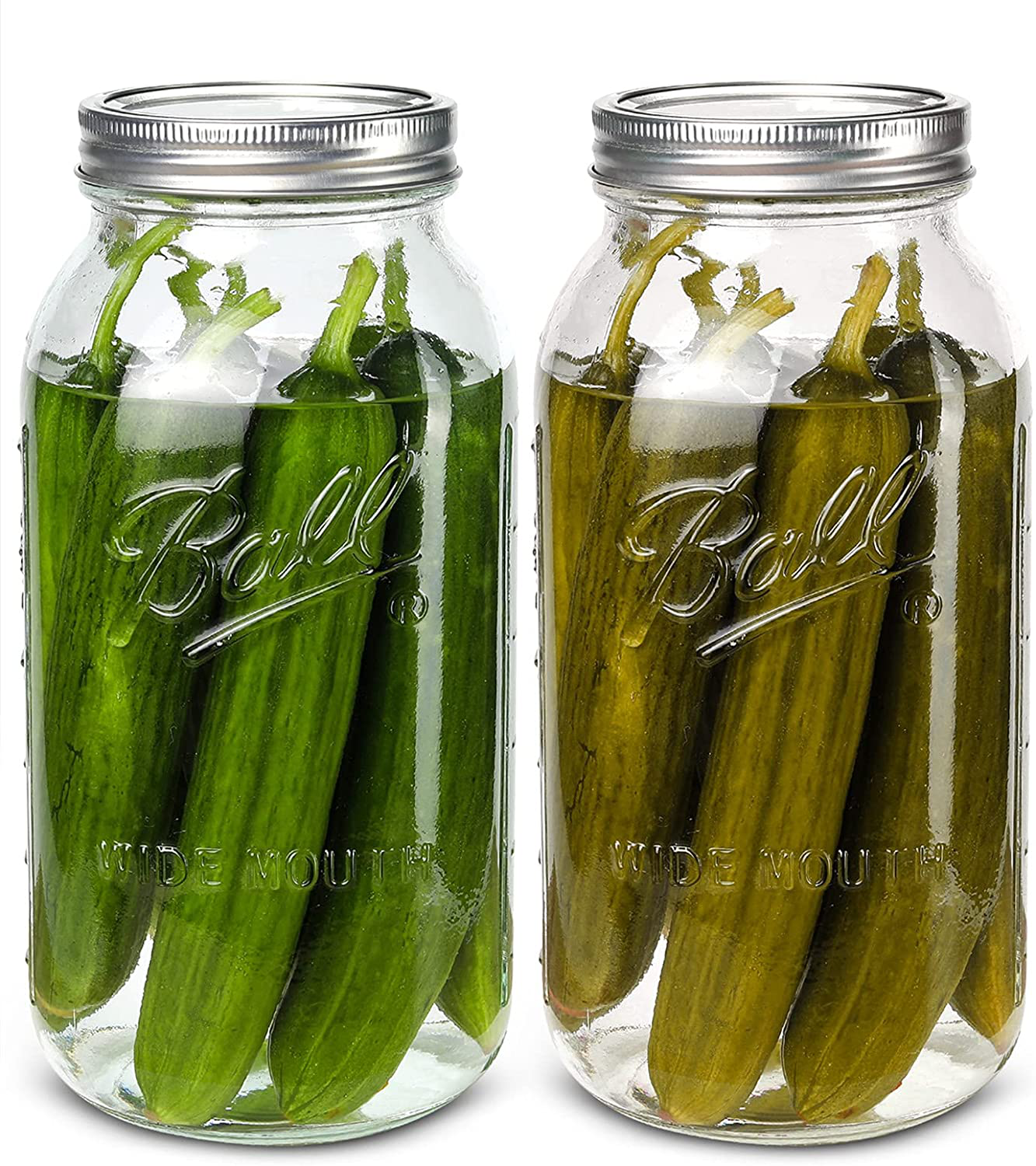 Wide Mouth Mason Jars 64 oz 3 Pack Half Gallon Mason Jars with Airtight Lid and Band, Large Clear Glass Mason Jars for Canning, Fermenting, Pickling, Storing