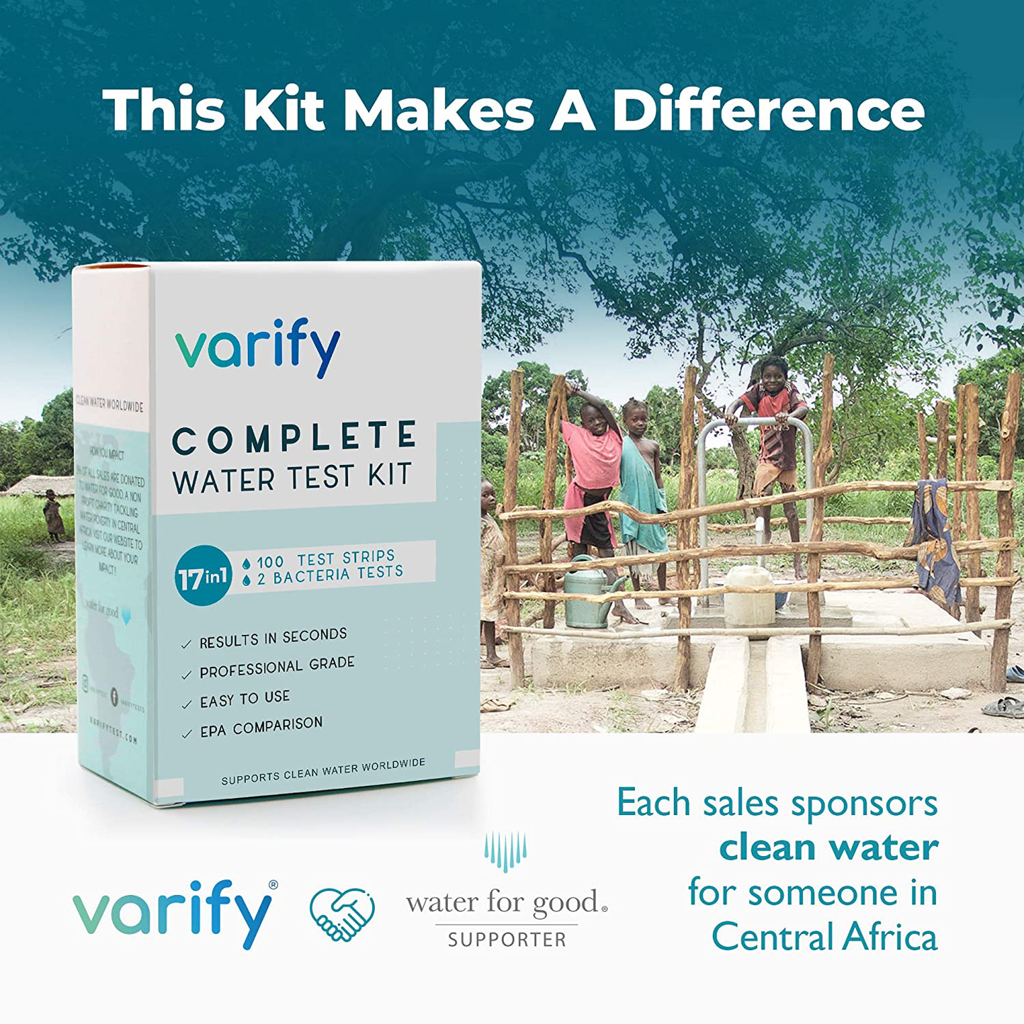 17 in 1 Premium Drinking Water Test Kit - 100 Strips + 2 Bacteria Tests - Home Water Quality Test - Well and Tap Water - Easy Testing for Lead, Bacteria, Hardness, Fluoride, pH, Iron, Copper and more!