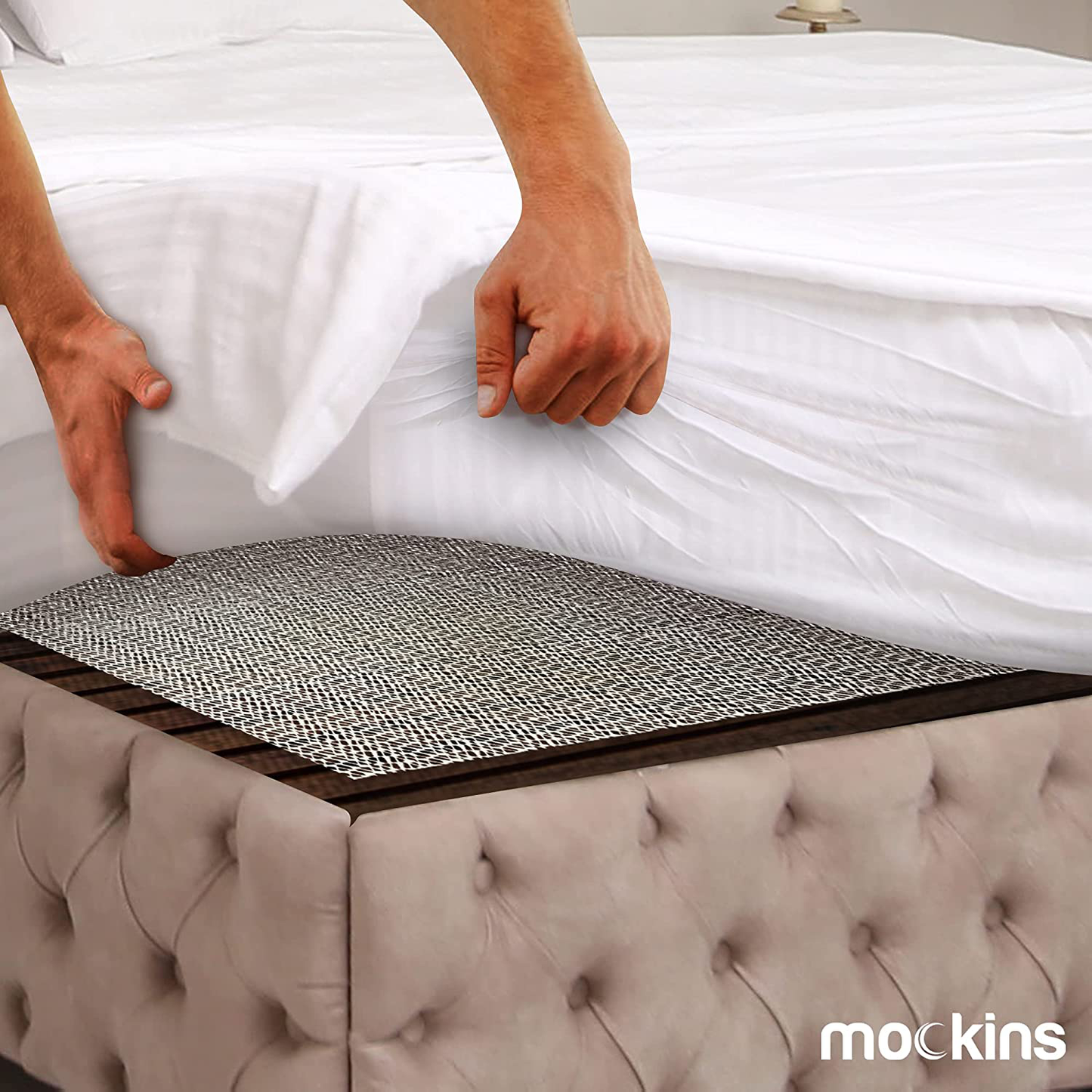 Mockins Full Size 48" x 72" Slip Resistant Mattress Pad | Prevents Mattress & Topper from Slipping & Sliding | Strong & Durable Gripper Pad | Multi-Purpose & Customizableā¦