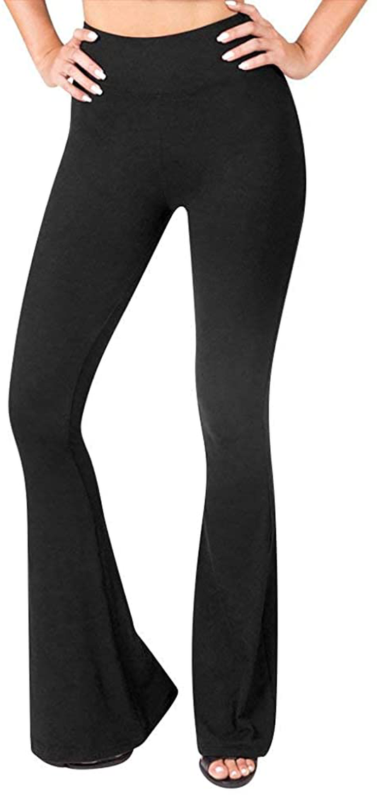 SATINA High Waisted Flare Palazzo Wide Leg Pants | Printed & Solid | Reg & Plus