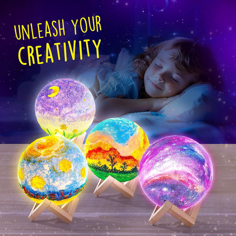 Paint Your Own Lamp Kit - DIY 3D Space Night Light for Kids