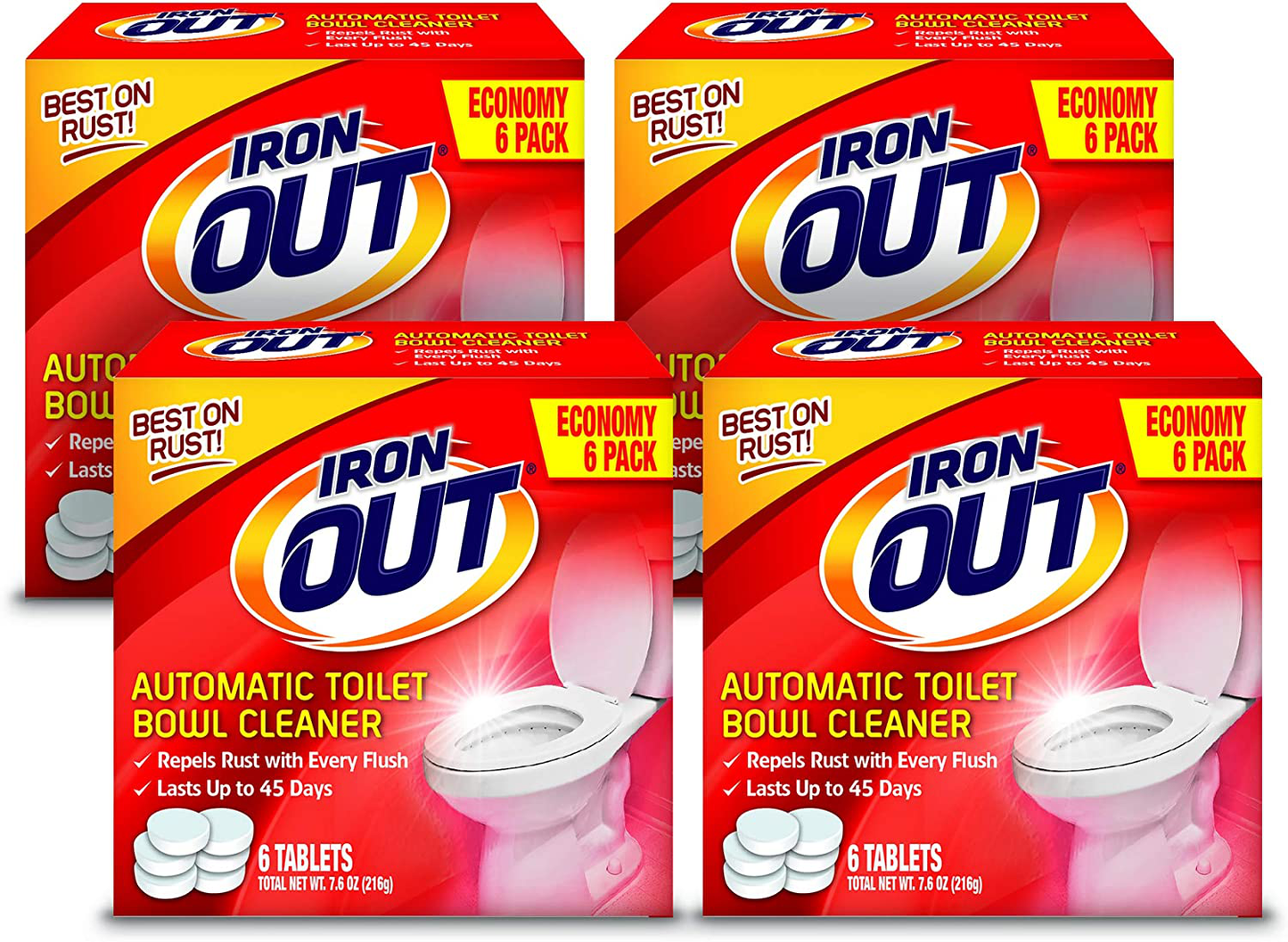 Super Iron Out AT12N Automatic Toilet Bowl Cleaner-Rust and Hard Water Stain Repellent Cleans with Each Flush