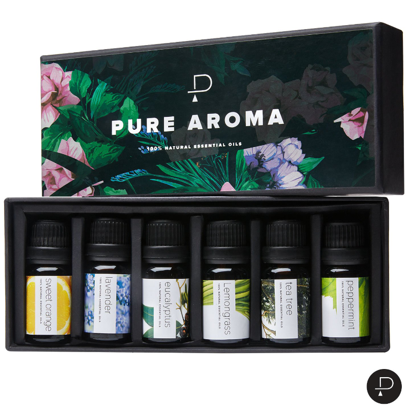 6 Pack 10ML 100% Pure Therapeutic Grade Oils Kit- By PURE AROMA