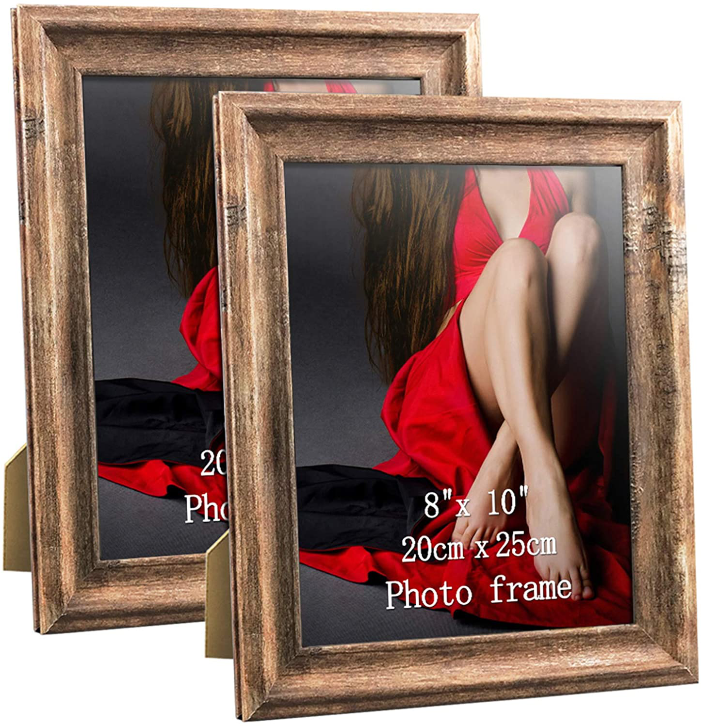 Calenzana 11x17 Poster Picture Frames Rustic Distressed Photo Frame 11 x 17 Set, Wall Hanging, 2 Pack, Brown