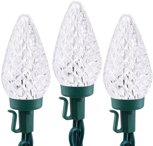 Brizled C9 Green St Patricks Day Lights, 16ft 25 LED Faceted String Lights, Connectable 120V UL Certified Christmas Lights, Indoor Outdoor Decorative Lights for Party, Easter, Patio, Garden, Holiday