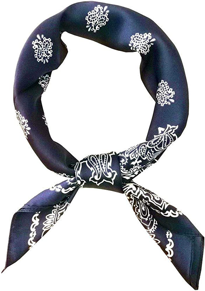 FONYVE Silk Feeling Scarf Medium Square Satin Head Scarf for Women 27.5 × 27.5 inches