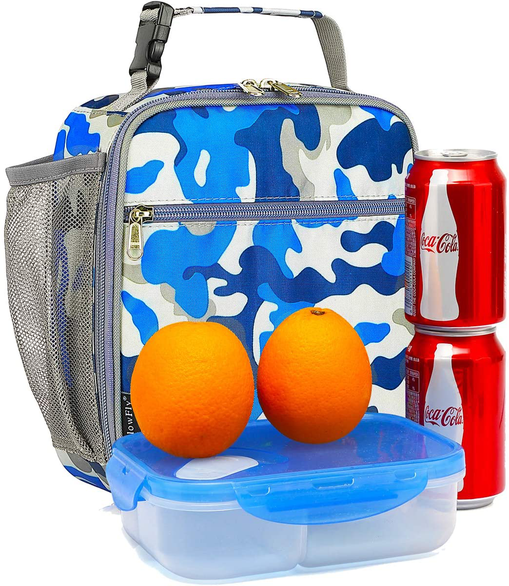 FlowFly Kids Lunch box Insulated Soft Bag Mini Cooler Back to School Thermal Meal Tote Kit for Girls, Boys, Cherry