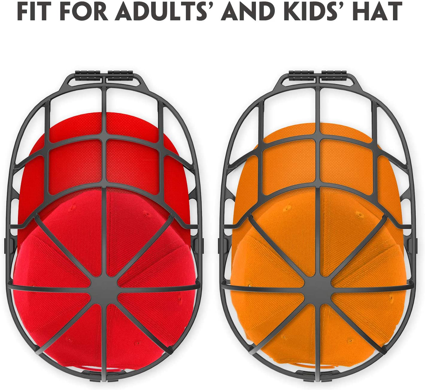 XQXA Hat Washers, 2-Pack Hat Cleaners-New Design Baseball Cap Washer, Fit for Adult/Kid's Hat Washer Frame/Washing Cage, Hat Shapers/Cleaning Protector Racks, Hat Washer for Washing Machine,Black