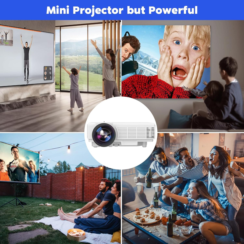 Full HD Mini Projector with Tripod - 1080P Supported Movie Projector