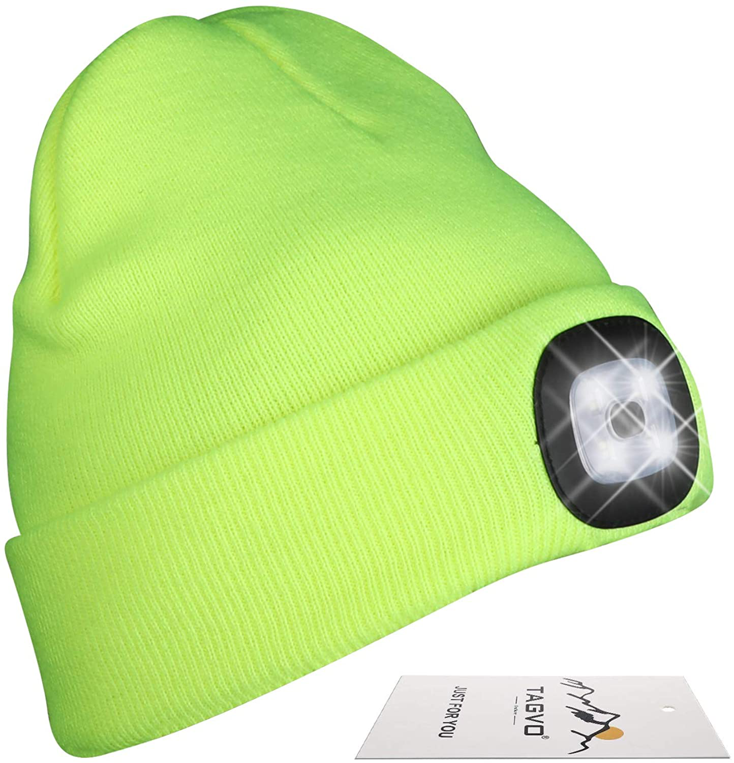 Knitted Unisex Beanie Hat with Light, USB Rechargeable LED Headlamp Flashlight Hat