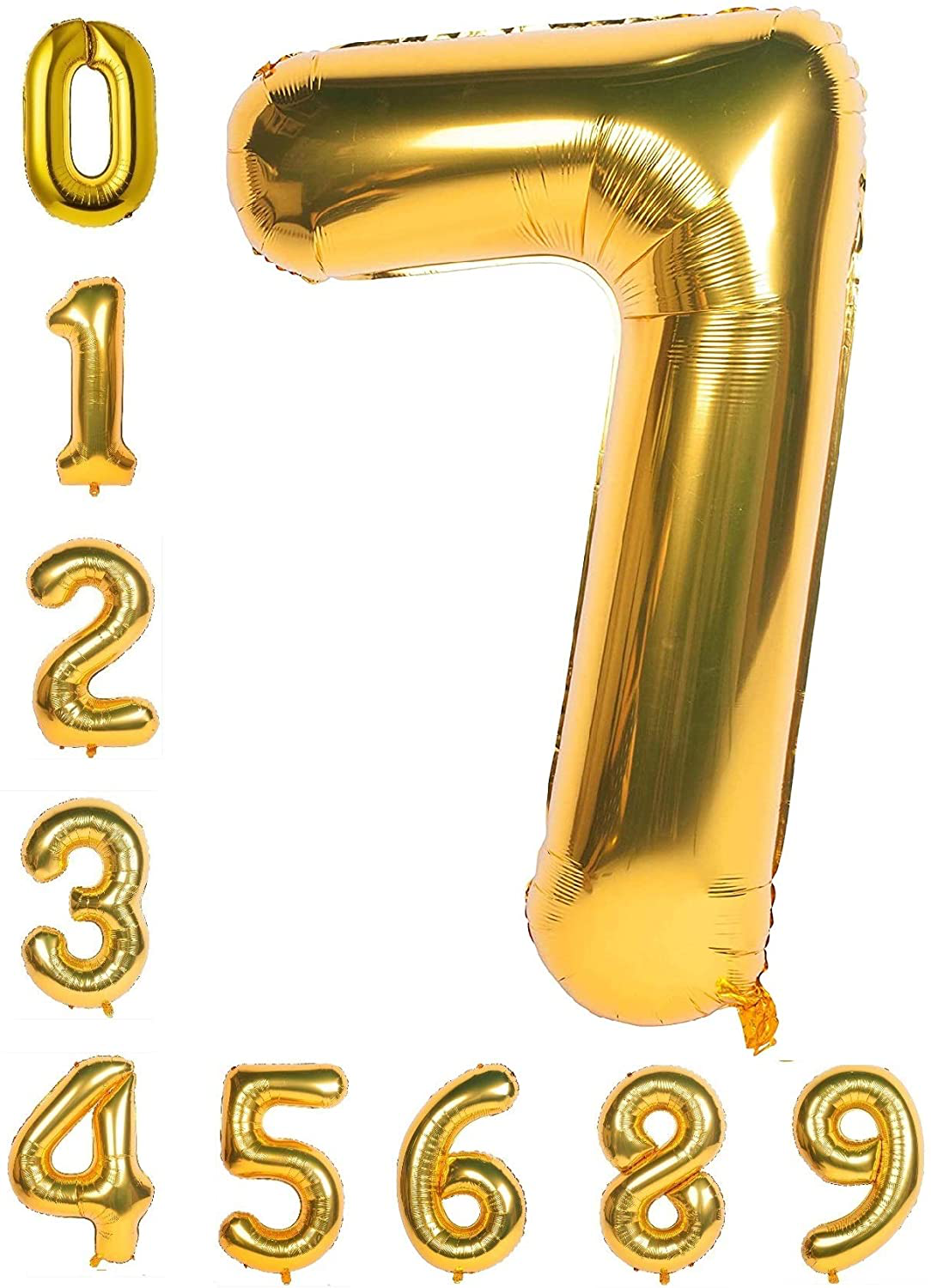 40 Inch Gold Large Number Balloons - Foil Mylar Decorations
