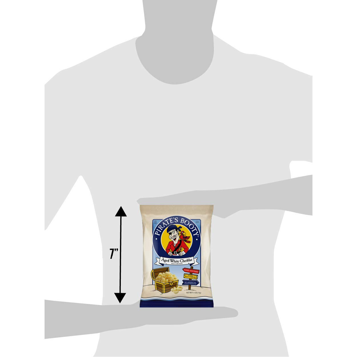 Pirate's Booty Aged White Cheddar Cheese Puffs, 24ct, 0.5oz Snack Size Bags, Gluten Free, Healthy Kids Snacks, 100 Calorie Snack Packs