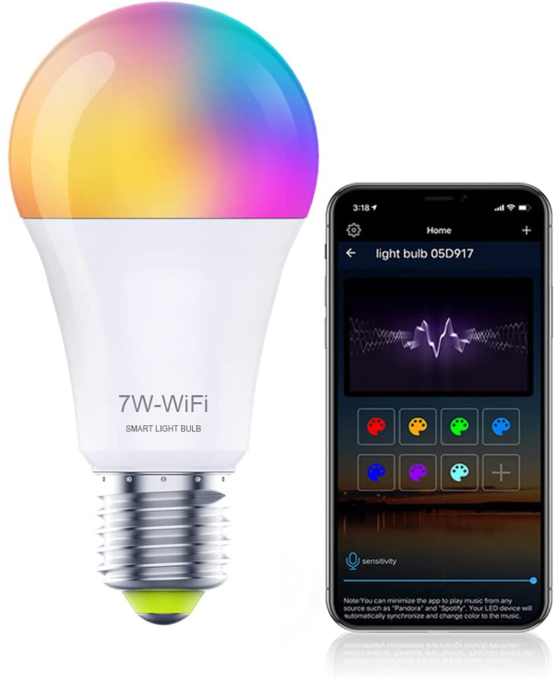 Smart WiFi LED Light Bulb, Works with Alexa & Google Home