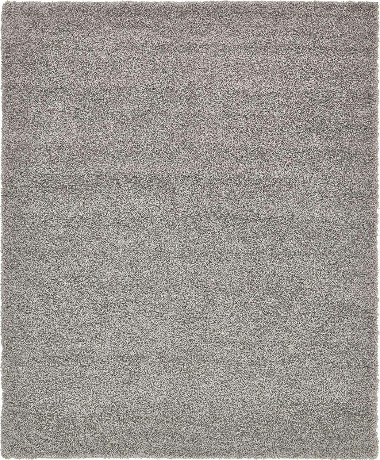Unique Loom Solo Solid Shag Collection Area Modern Plush Rug Lush & Soft, 4' 0 x 4' 0, Cocoa