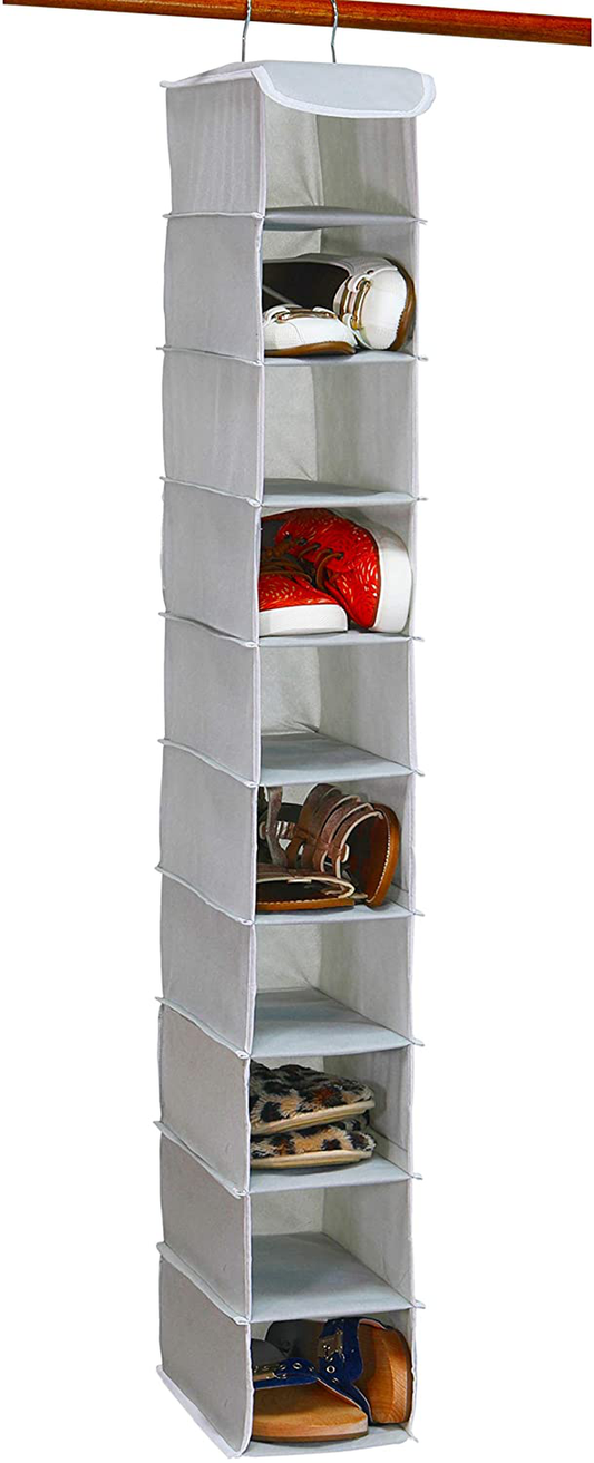 Simple Houseware 10 Shelves Closet Hanging Shoe Organizer, Black