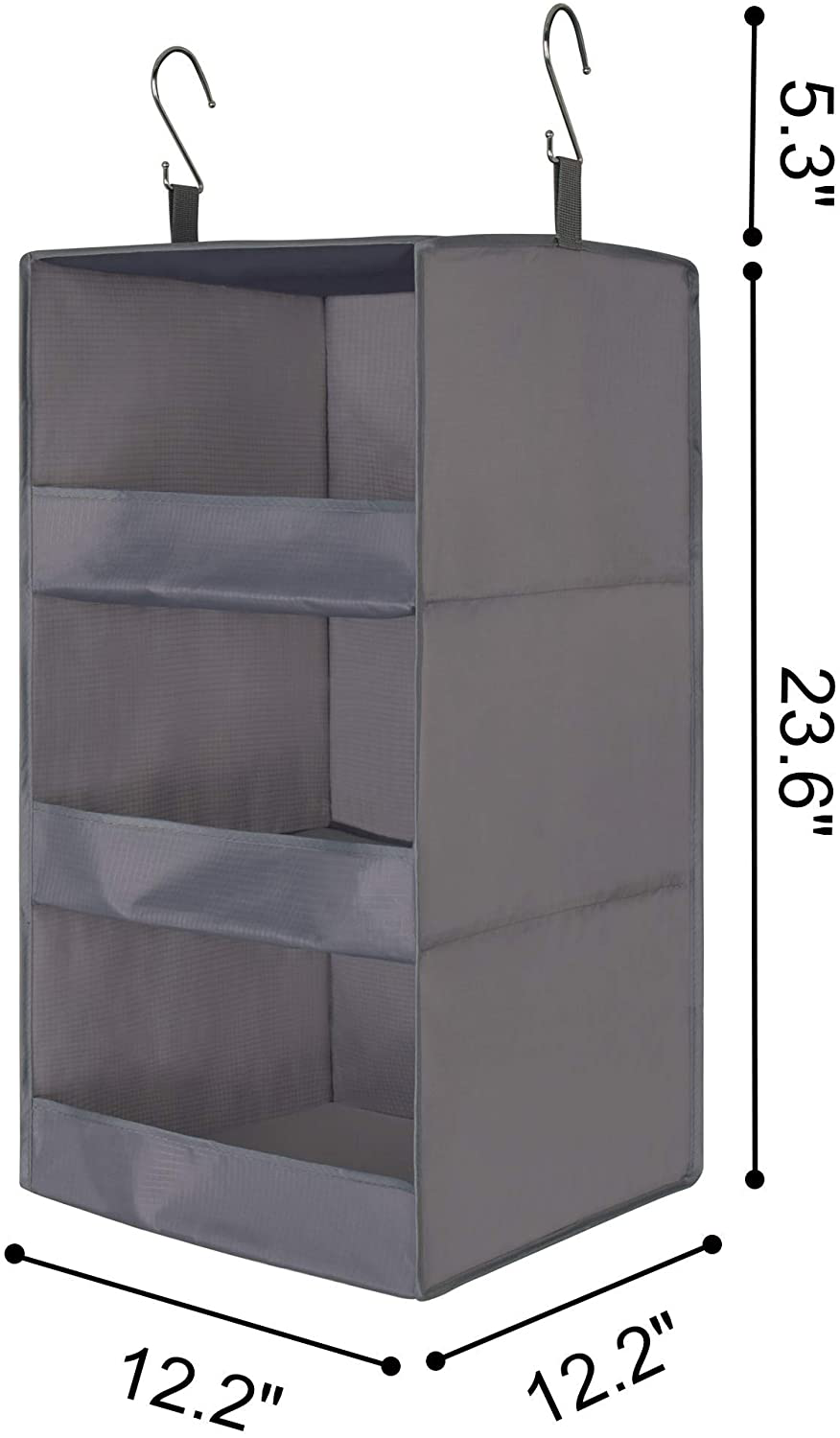 GRANNY SAYS 3-Shelf Hanging Closet Organizer, Collapsible Closet Hanging Shelves, Nursery Hanging Organizer, Light Green, 28.9" H X 12.2" W X 12.2" D