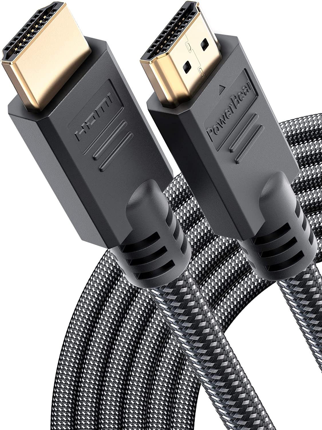 Multi Pack PowerBear 4K HDMI Cables Braided Nylon & Gold Connectors, 4K @ 60Hz, Ultra HD, 2K, 1080P, ARC & CL3 Rated