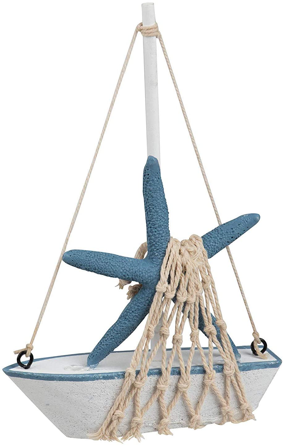 Miniature Sailing Boat Model, Nautical Home Decor (4.4 x 6.8 x 1.25 in, 4 Piece Set)