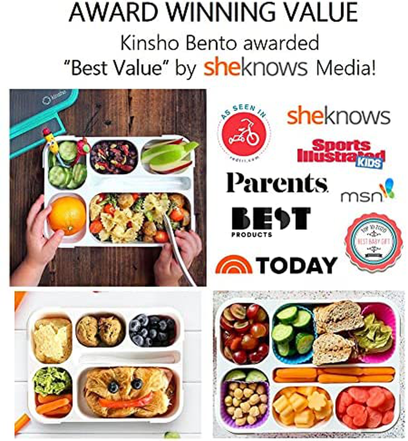 Bento-Box with Bag and Ice Pack Set. Lunch Boxes Snack Containers for Kids Boys Girls Adults. 6 Compartments, Leakproof Portion Container Boxes Insulated Bags for School Lunches, BPA Free (Orange)