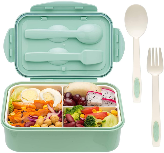 Bento Box for Adults and Kids - 1400ML Bento Box With Spoon & Fork - Durable, Leak-Proof for On-the-Go Meal, BPA-Free and Food-Safe Materials