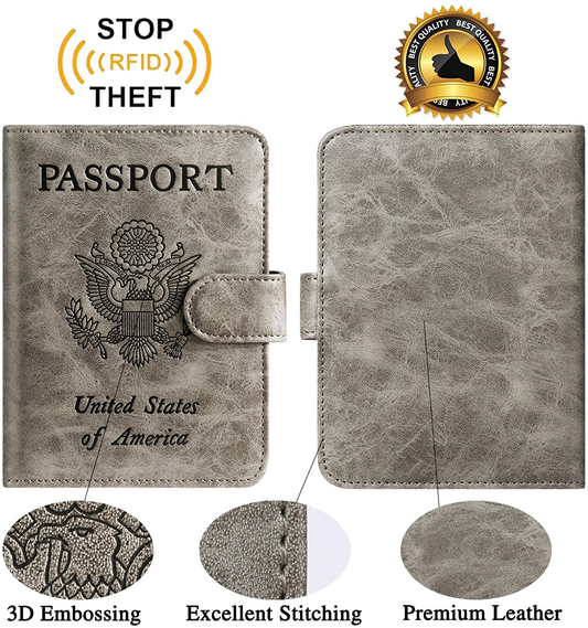 Passport Holder Cover Wallet RFID Blocking Leather Card Case Travel Accessories for Women Men