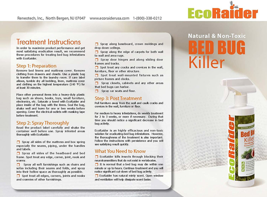 EcoRaider Bed Bug Killer Spray Jug, Green + Non-toxic, 100% Kill + Extended Protection, 128 Fl Oz (Pack of 1)