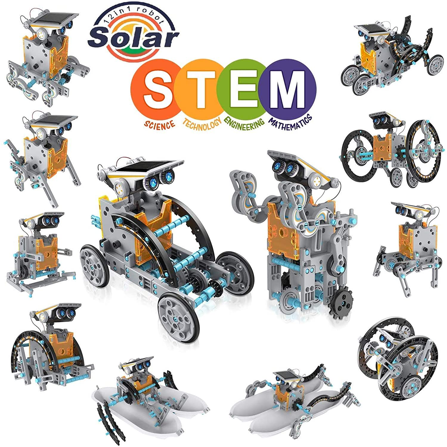 CIRO 12-in-1 Solar Robot Toys, STEM Education Activities Kits for Kids 8-12, 190 Pieces Building Sets