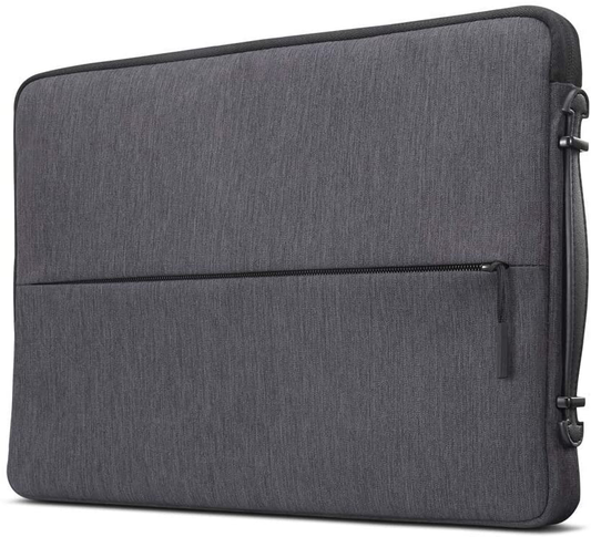 Lenovo Urban Laptop Sleeve for 15.6" Notebook, Water Resistant, Soft Padded Compartments, Accessory Storage, Reinforced Rubber Corners, Extendable Handle, GX40Z50942, Charcoal Grey