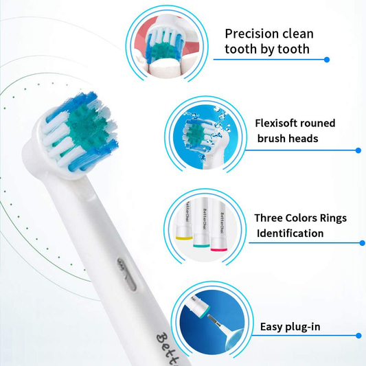 18pcs Precision Replacement Brush Heads Compatible with Oral B Braun Electric Toothbrush