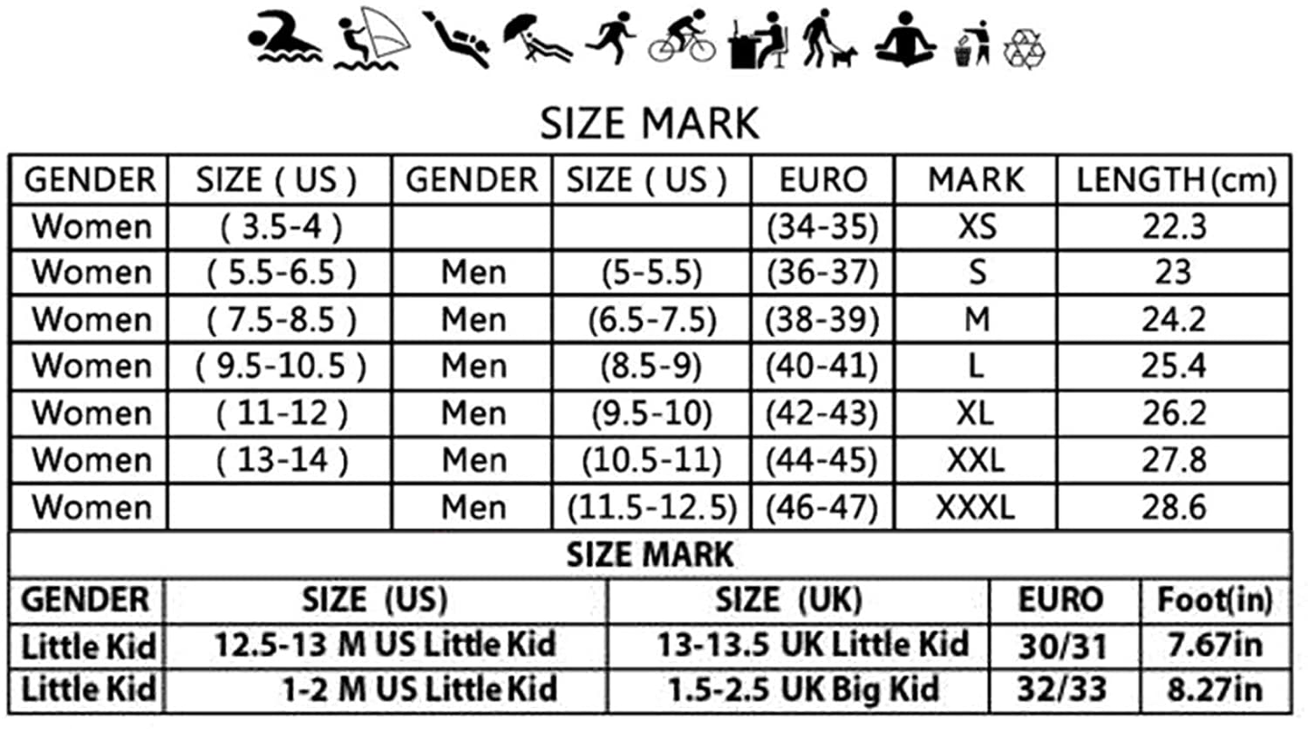 Men's Rubber Sole Anti-Slip Quick-Dry Aqua Socks
